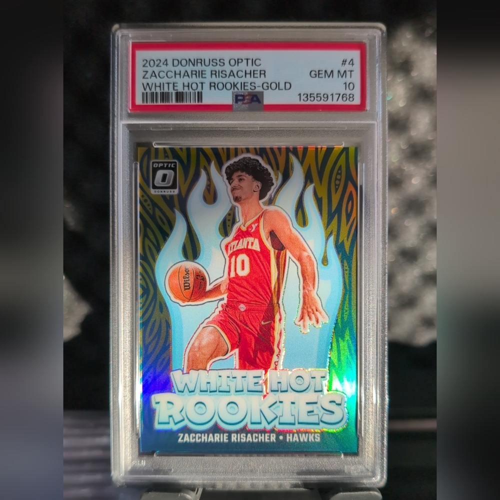 *RC* Zaccharie Risacher [Gold] #4 2024 Panini Donruss Optic White Hot Rookies